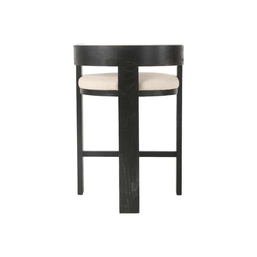 Modern Design Black Elm Barstool - Light Beige
