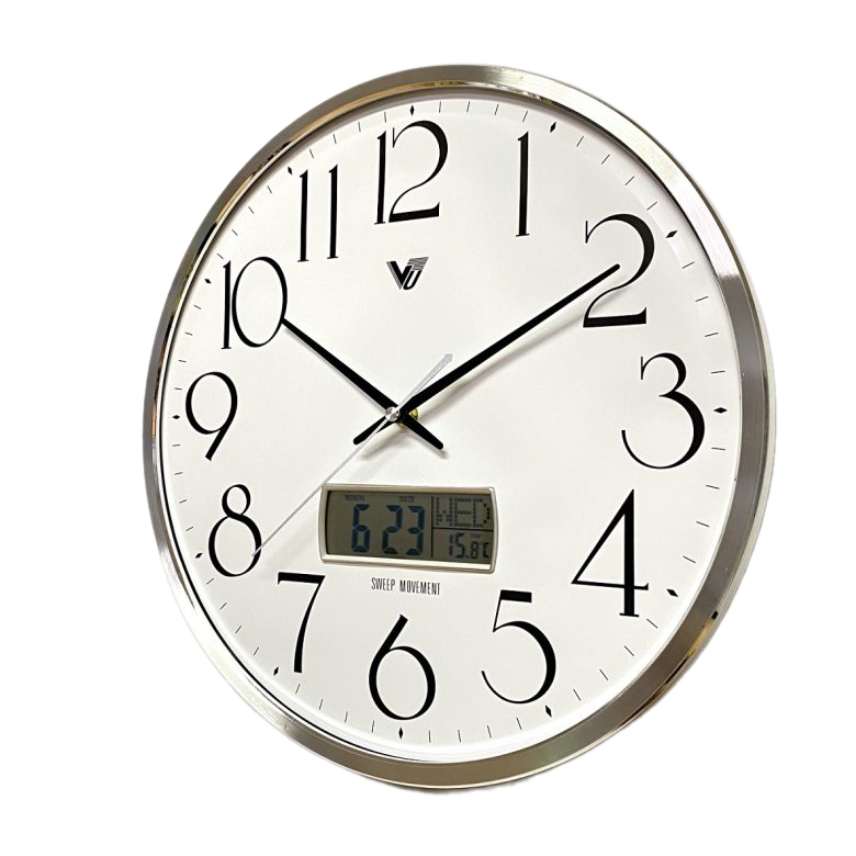 Modern Designed LCD Display Wall Clock 36cms (Available in 2 colors)