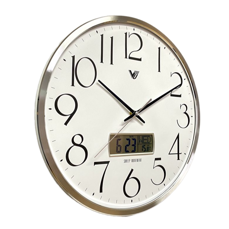 Modern Designed LCD Display Wall Clock 36cms (Available in 2 colors)