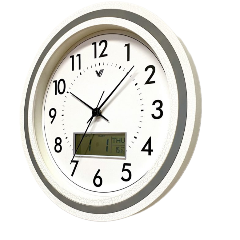 Modern Designed LCD Display Wall Clock 42cms