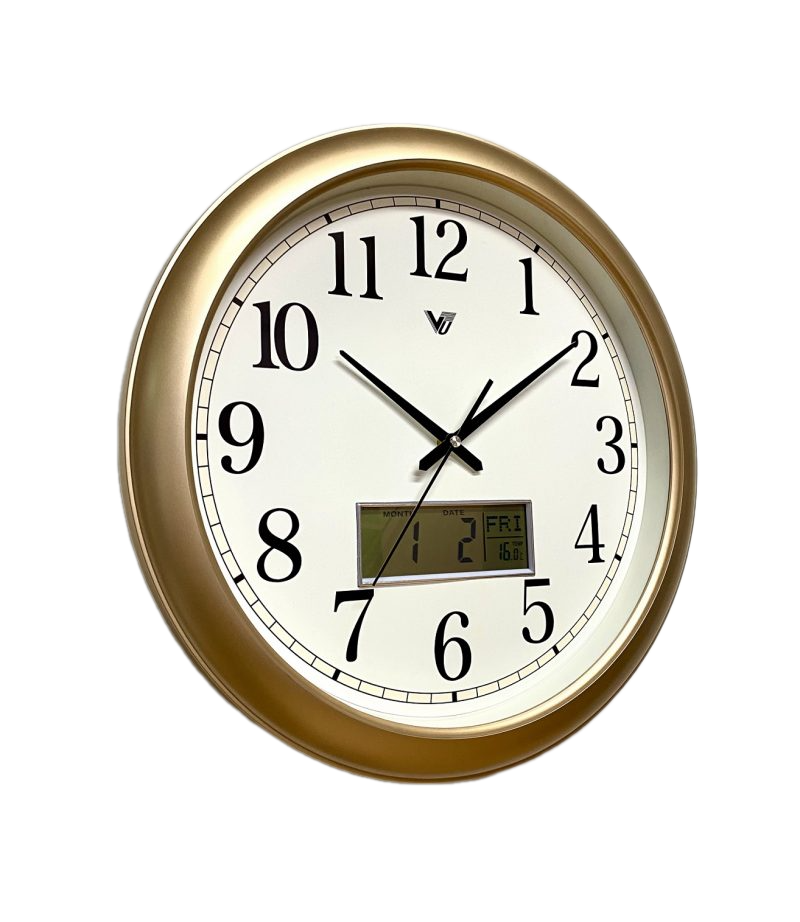 Modern Designed LCD Display Wall Clock 42cms (Available in 2 colors)