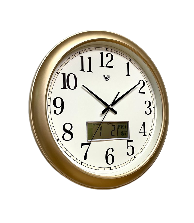 Modern Designed LCD Display Wall Clock 42cms (Available in 2 colors)
