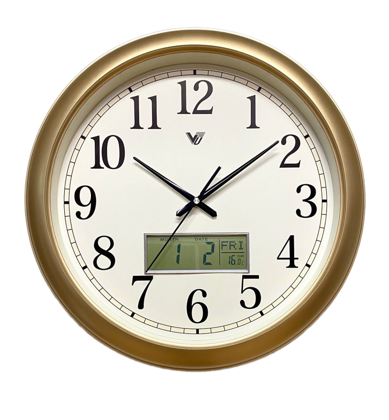 Modern Designed LCD Display Wall Clock 42cms (Available in 2 colors)