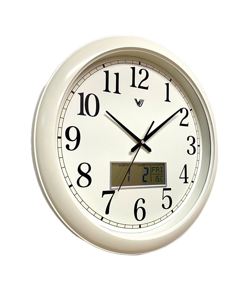 Modern Designed LCD Display Wall Clock 42cms (Available in 2 colors)