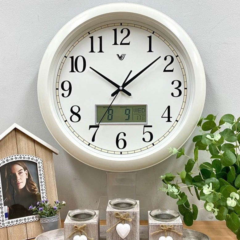 Modern Designed LCD Display Wall Clock 42cms (Available in 2 colors)