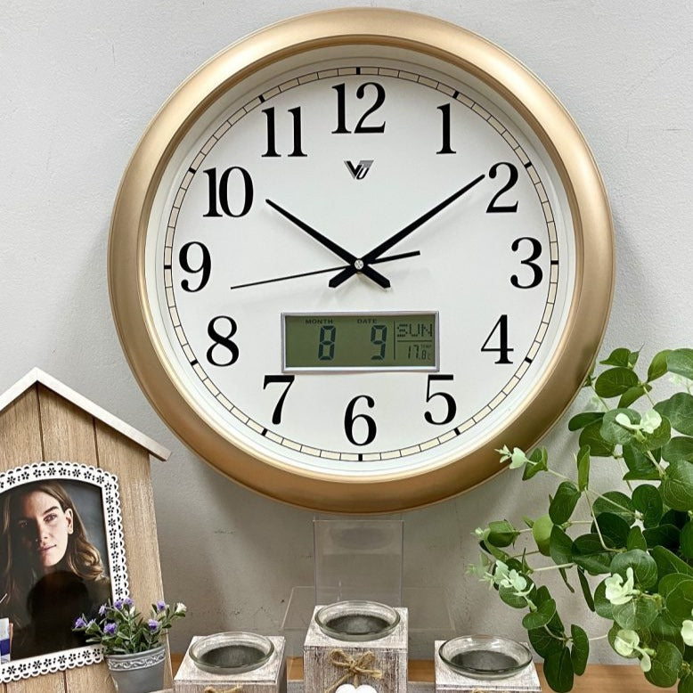 Modern Designed LCD Display Wall Clock 42cms (Available in 2 colors)