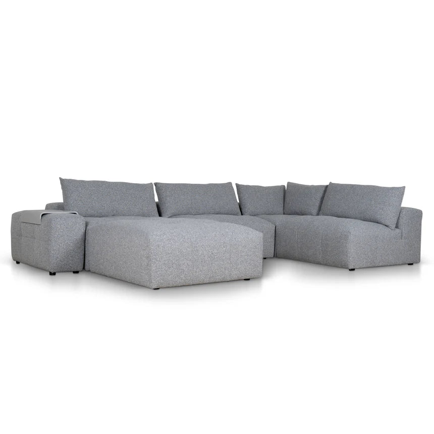 Modern Elegance Right Chaise Fabric Sofa - Glacier Grey