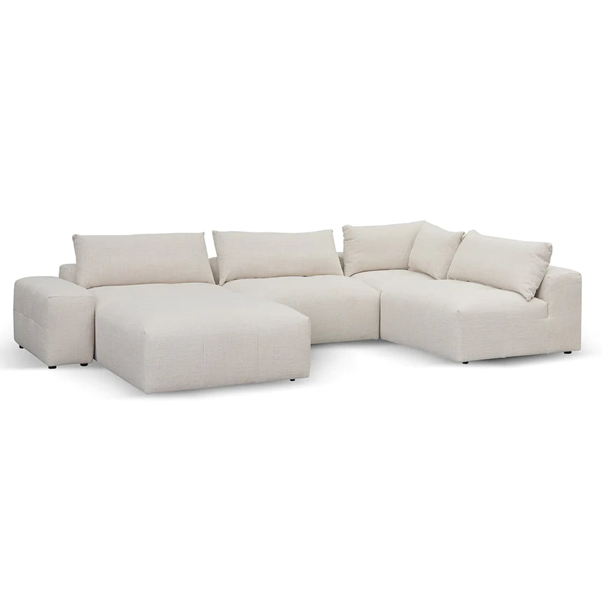 Modern Elegance Right Chaise Fabric Sofa - Taupe Beige