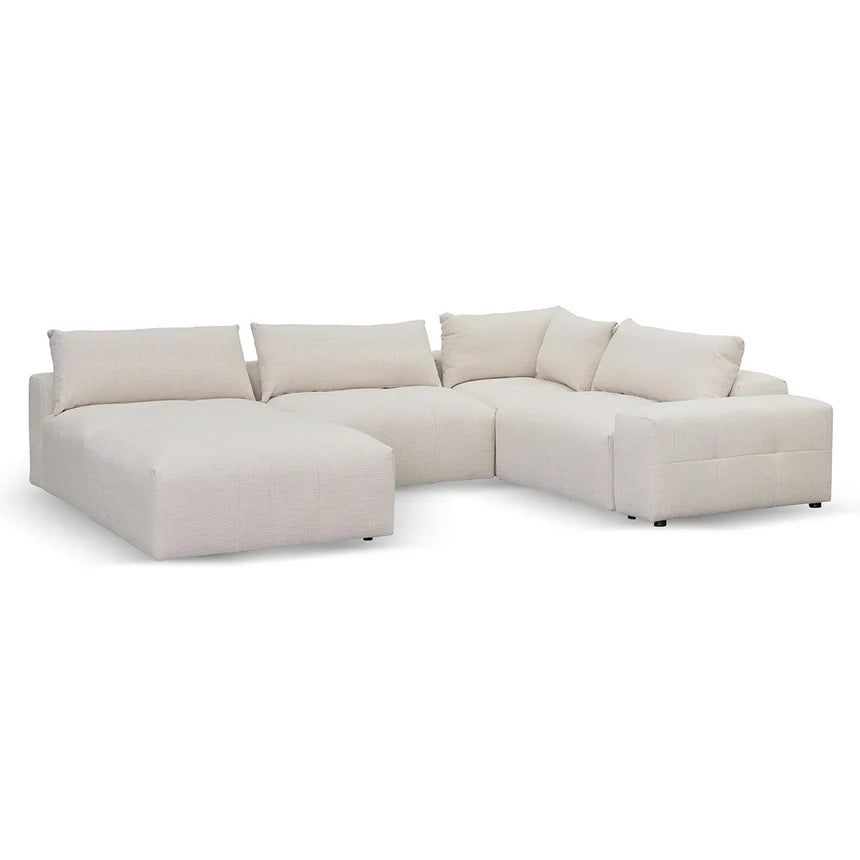 Modern Elegance Right Chaise Fabric Sofa - Taupe Beige