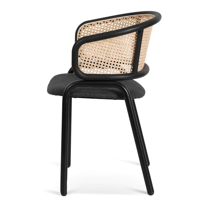 Modern Elm Dining Chair - Grey & Black