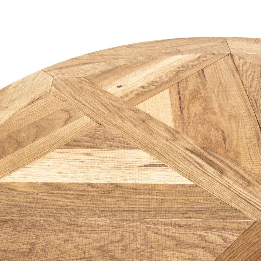 Modern Elm Dining Table 125cms - Natural & Black