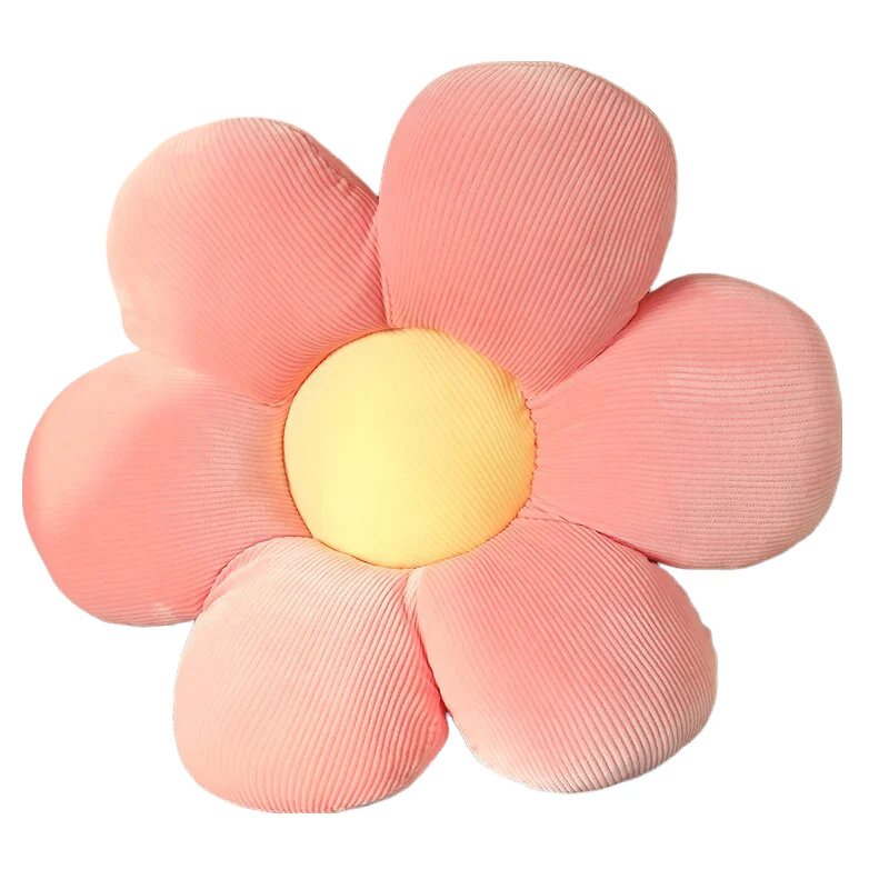 Modern Flower Plush Pillow Seat Cushion 30-35cms - Pink