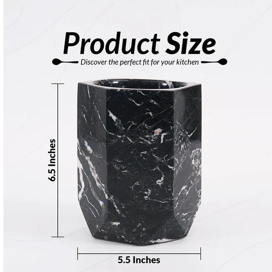 Modern Hexagon Utensil Holder - Black