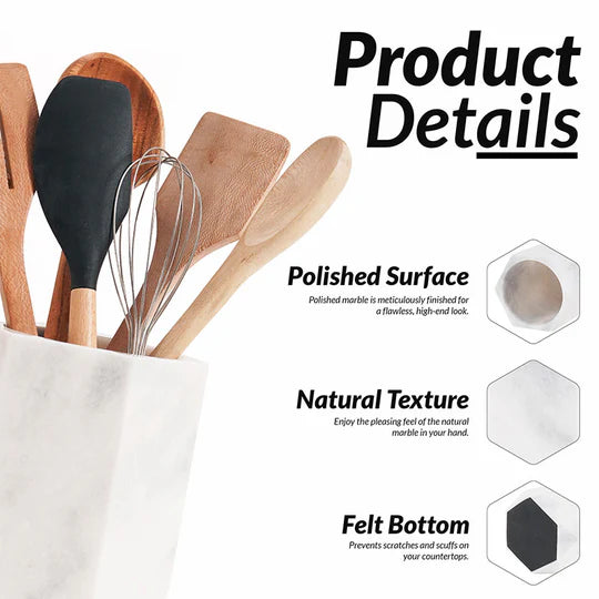 Modern Hexagon Utensil Holder - White