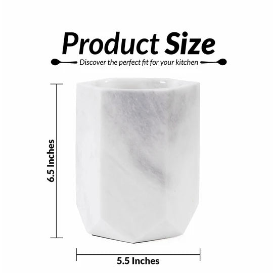 Modern Hexagon Utensil Holder - White