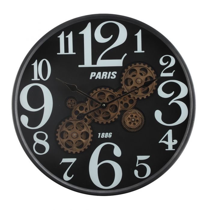 Modern Industrial Exposed Gear Movement Wall Clock -60cms