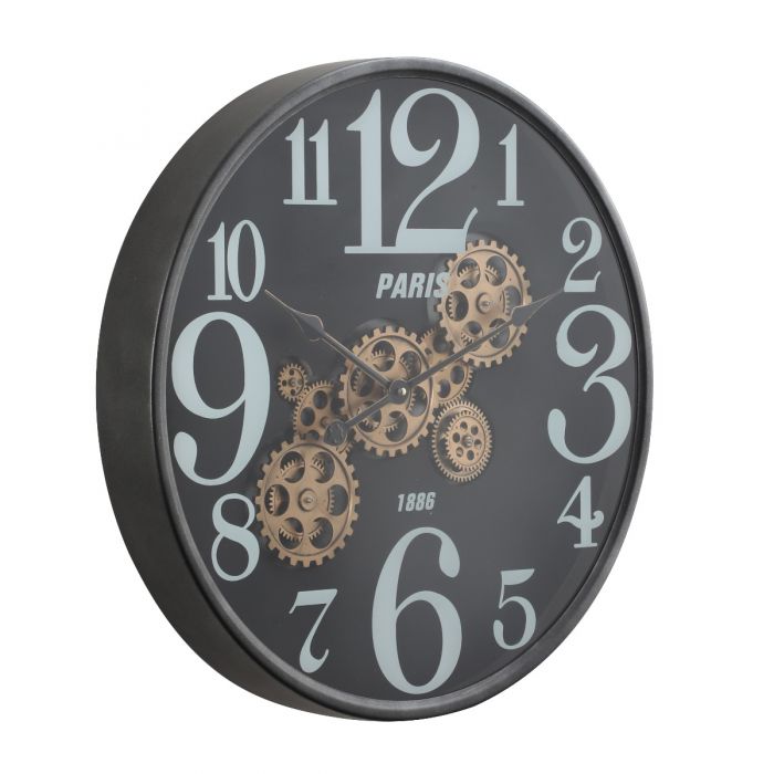 Modern Industrial Exposed Gear Movement Wall Clock -60cms