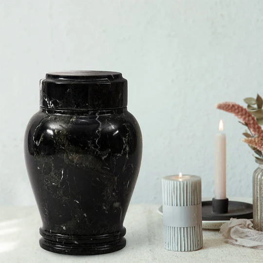 Modern Interior Polished Modern Urn - Black