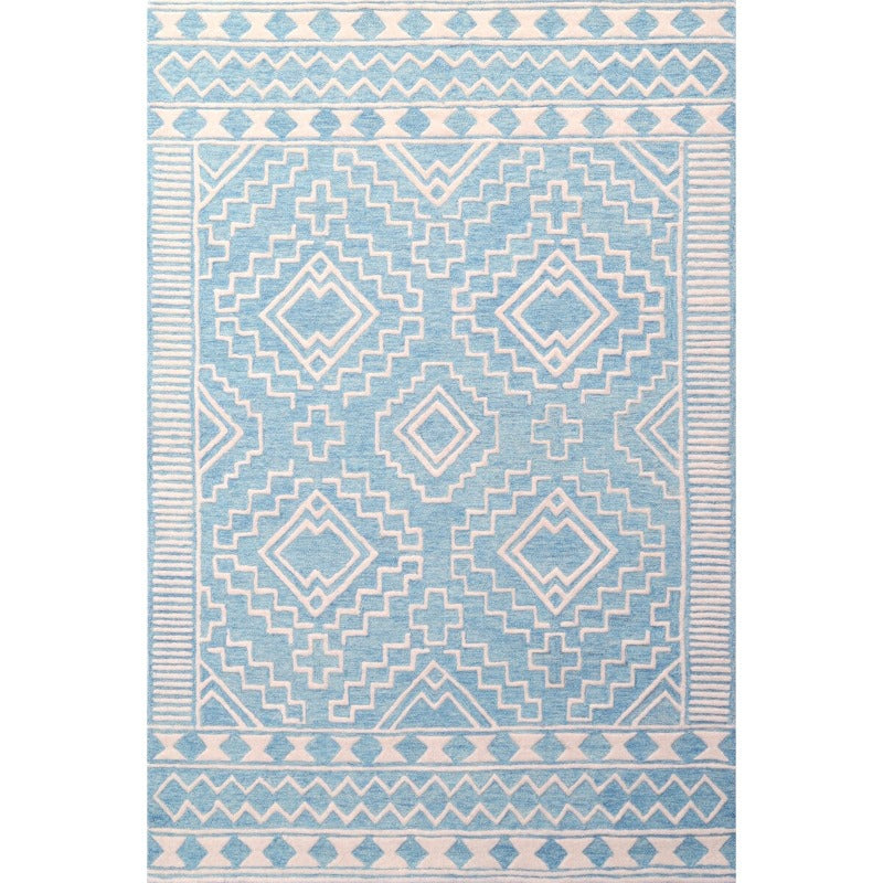 Modern Large Squares Pattern Wool Rug (Available in 4 Sizes)