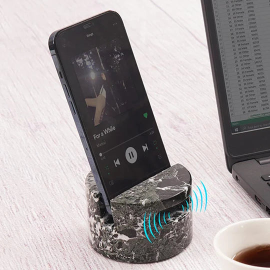 Modern Look Stylish Marble Phone Holder - Black