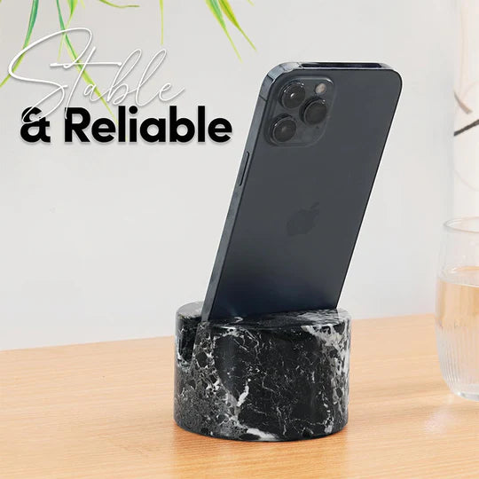 Modern Look Stylish Marble Phone Holder - Black