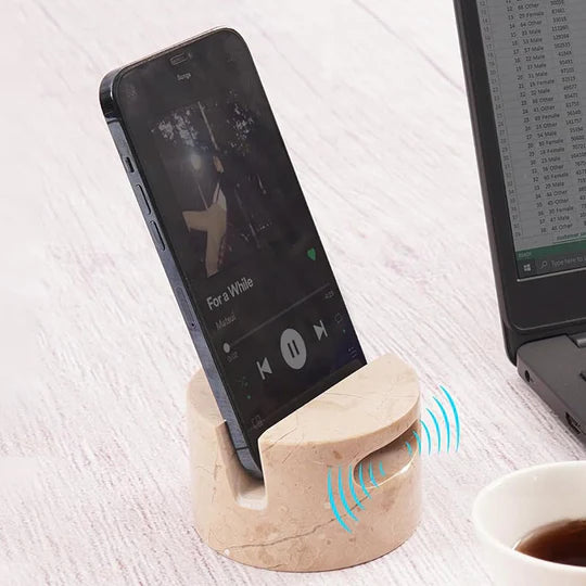 Modern Look Stylish Marble Phone Holder - Cream