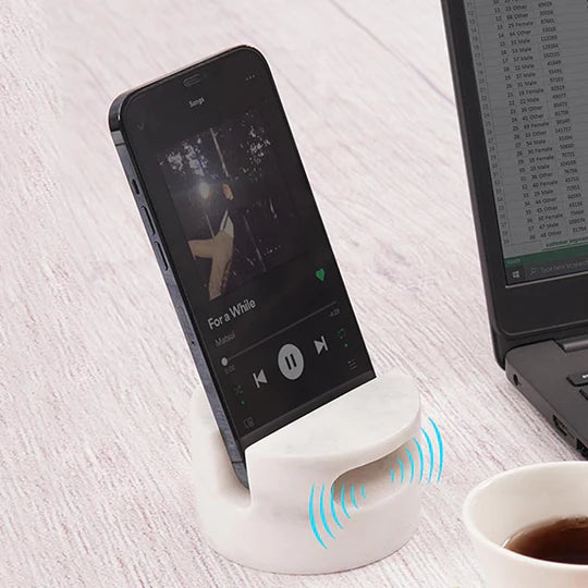 Modern Look Stylish Marble Phone Holder - White