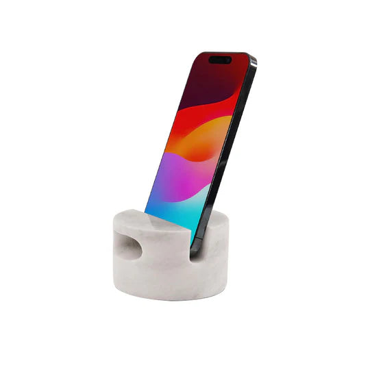 Modern Look Stylish Marble Phone Holder - White
