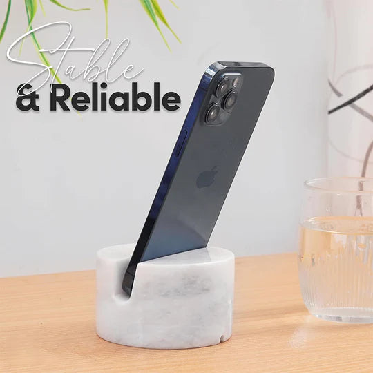 Modern Look Stylish Marble Phone Holder - White