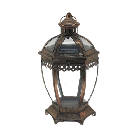 Modern Metal Lantern with Glass Sides
