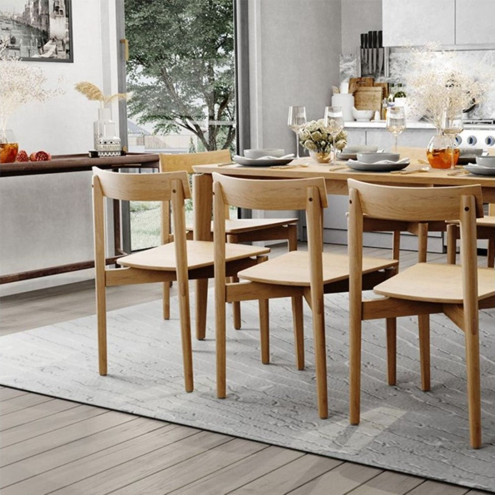 Modern Natural Finish Teak Wood Dining Chair