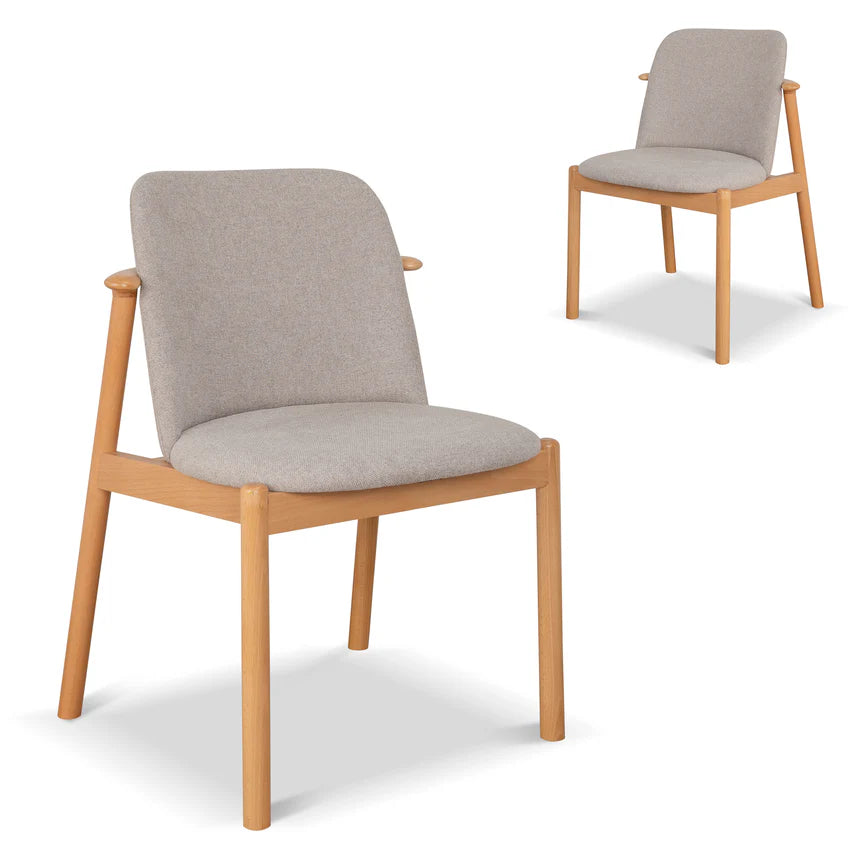 Modern Natural Wood Dining Chairs - Set of 2