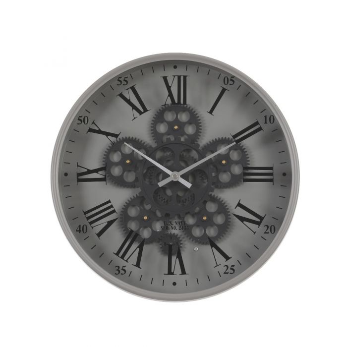 Modern Navy Exposed Movement Gear Wall Clock - 36cms