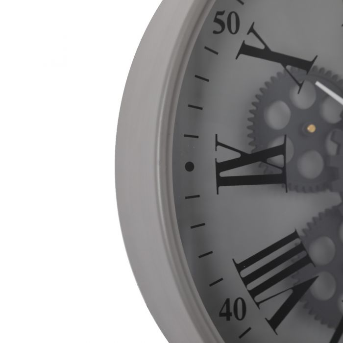 Modern Navy Exposed Movement Gear Wall Clock - 36cms