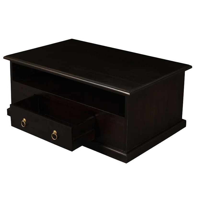 Modern Organization 2 Drawer Coffee Table - Dark Brown