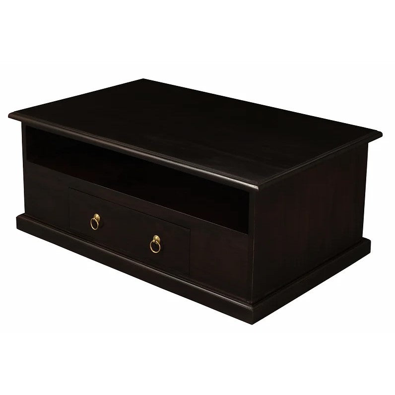 Modern Organization 2 Drawer Coffee Table - Dark Brown