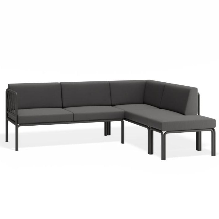 Modern Outdoor Charcoal Corner Sofa - Granite Grey Cushion