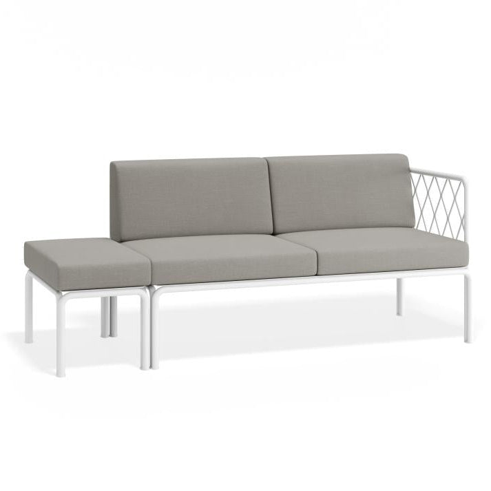 Modern Outdoor White 2-Seater Cushion Sofa - Sandy Grey