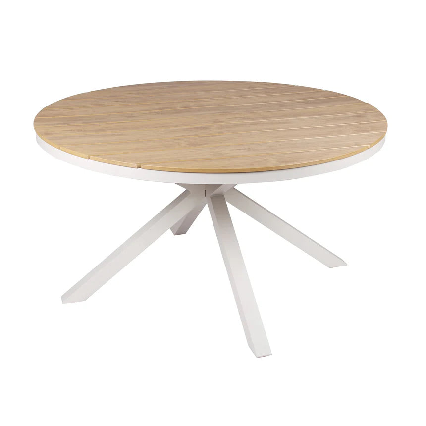 Modern Outdoor White Dining Table - 140cms