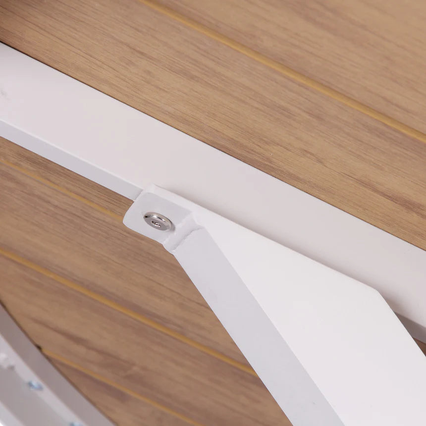 Modern Outdoor White Dining Table - 140cms