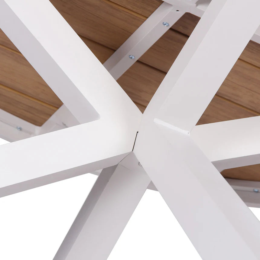 Modern Outdoor White Dining Table - 140cms