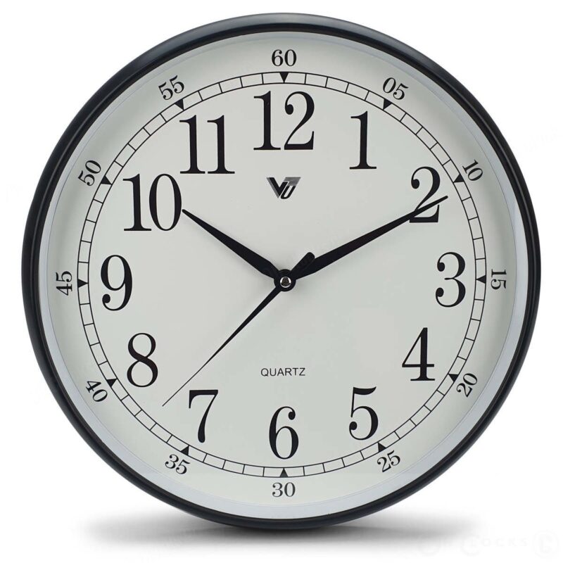Modern Plastic Frame Round Wall Clock 33cms (Available in 2 colors)