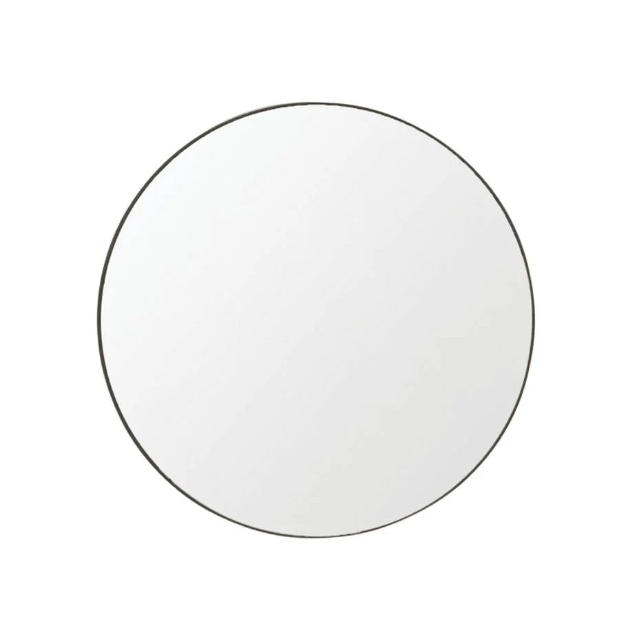 Modern Roud Black Framed Mirror - 50cms