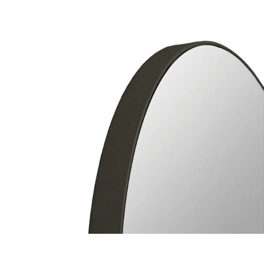 Modern Roud Black Framed Mirror - 50cms