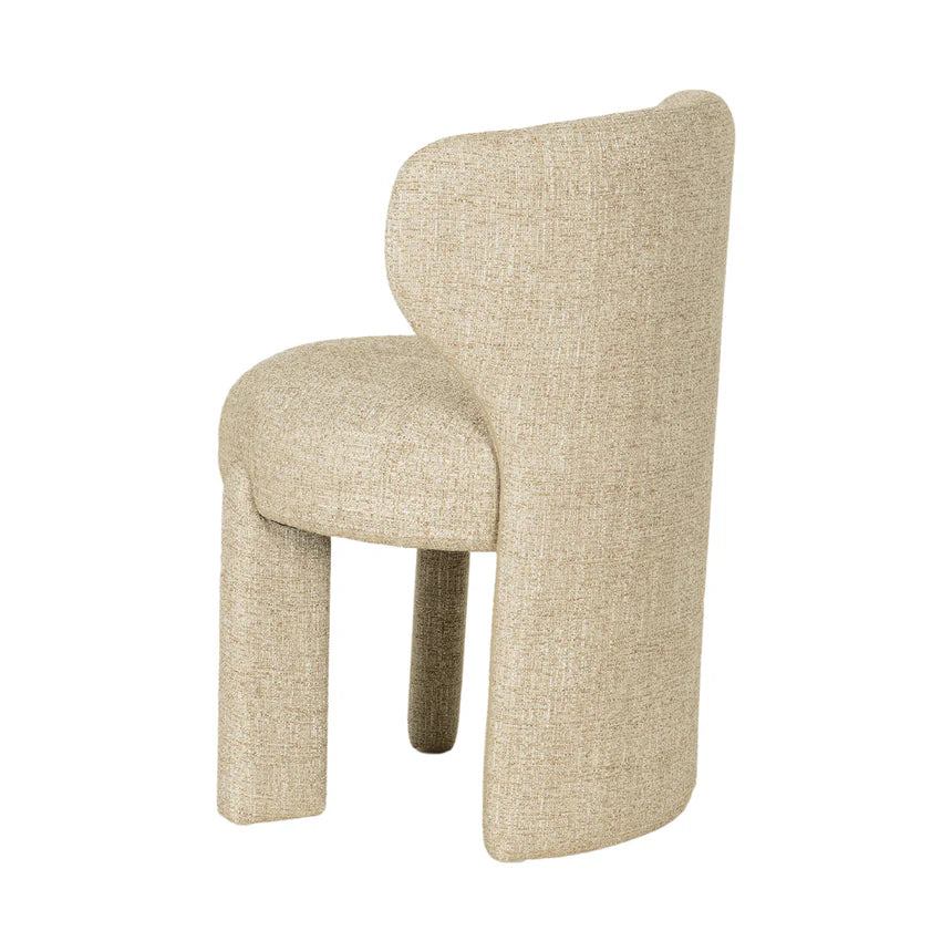 Modern Rowan Fabric Lounge Armless Chair - Pale Beige