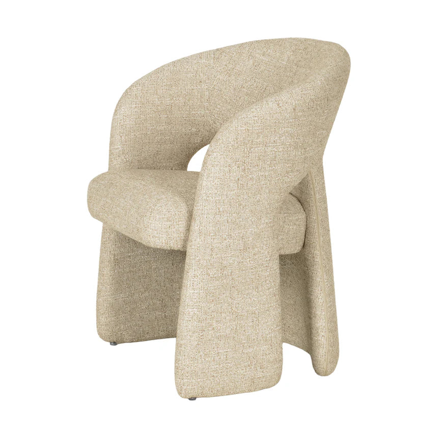 Modern Rowan Fabric Lounge Chair - Pale Beige