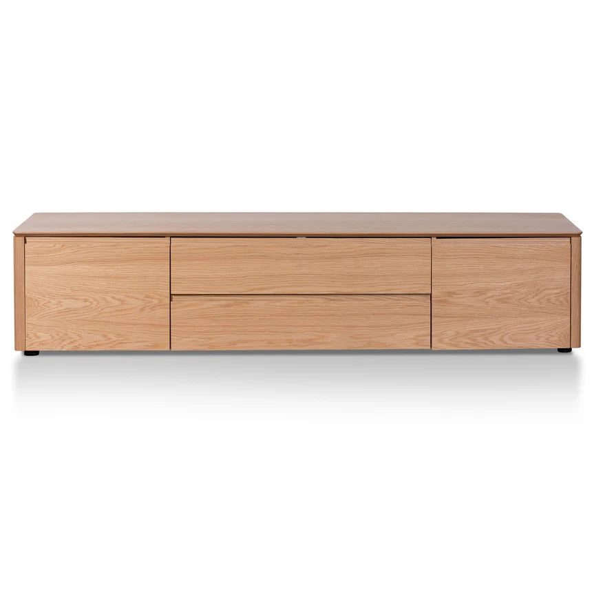 Modern Simplicity TV Unit with Middle Drawer 200cms - Natural Oak