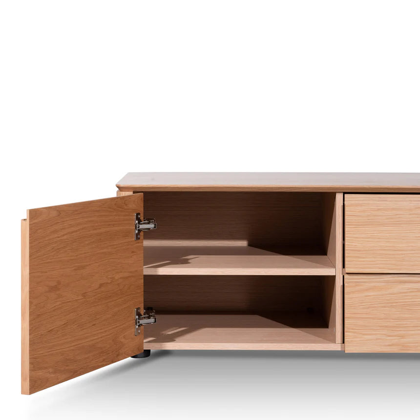 Modern Simplicity TV Unit with Middle Drawer 200cms - Natural Oak