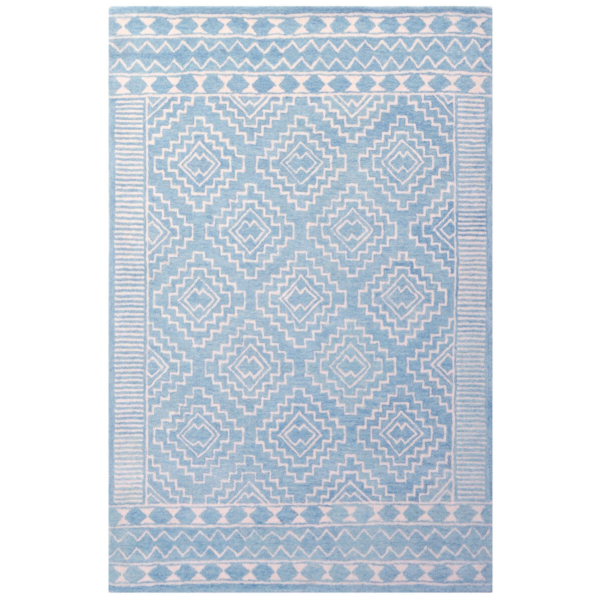 Modern Small Squares Pattern Wool Rug (Available in 4 Sizes)