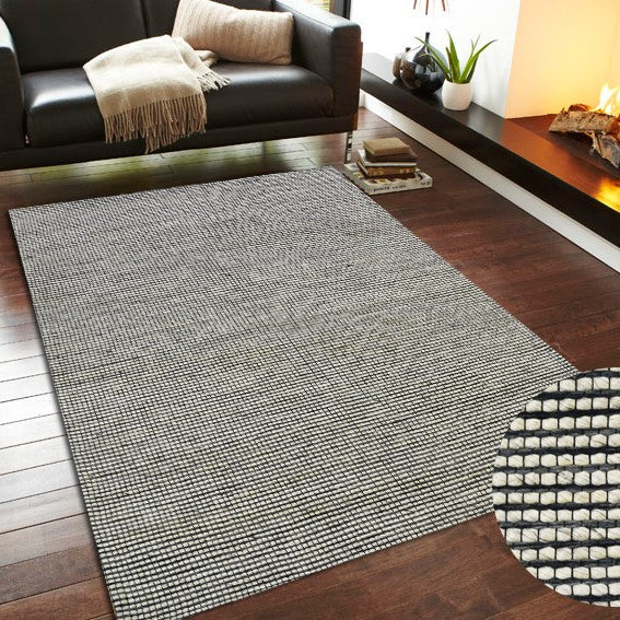 Modern Style Plush Handmade Woolen Rug - Blue